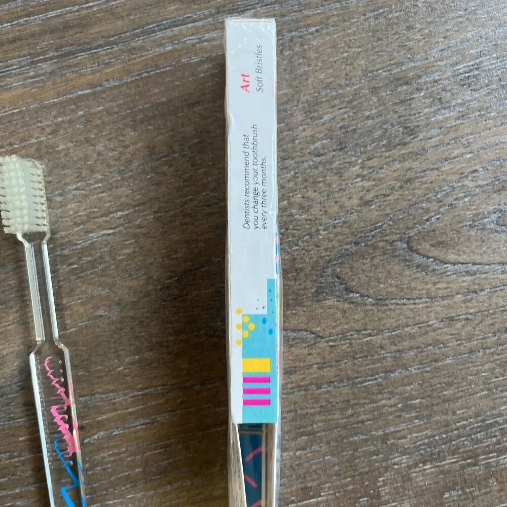 VTG 1991 Oral-B 35 Compact ART + SPORT DESIGNER Toothbrush Lot 2 Baseball RARE!!